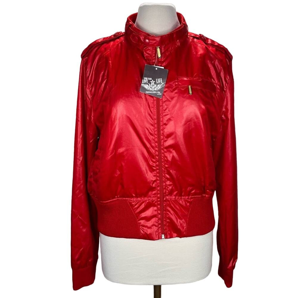 NWT SOHO BABE LOVE | Red Zip Up Bomber Jacket |‎ Women's 2XL